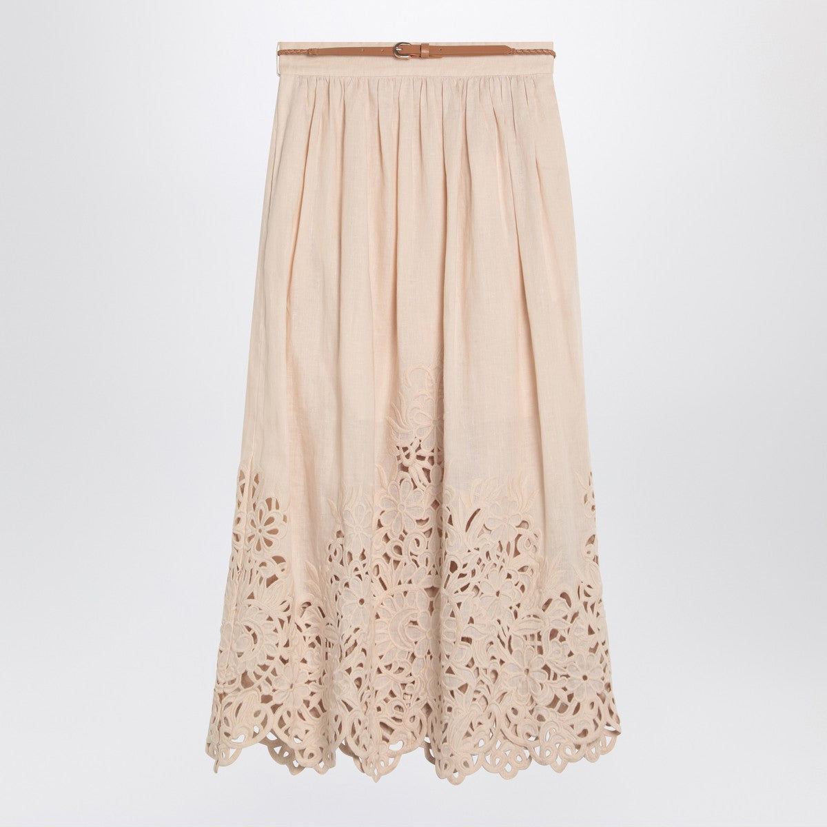 ZIMMERMANN Wylie cream colored midi skirt